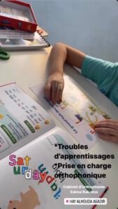 Matériel de rééducation orthophonique pour enfants – cabinet Salma Bakrime, Agadir